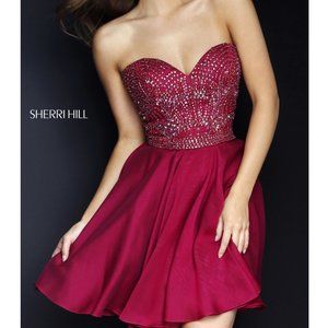 Sherri Hill #1978 Strapless Sweetheart Short Dress